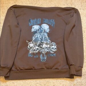 Women Brown Skull Hoodie